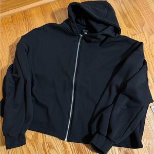 Boohoo Mens Black Zip Up Sweater